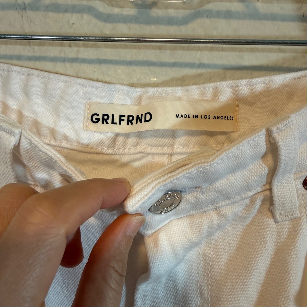 GRLFRND “The Harlow” High-Rise Bootcut Jeans with Slit – White – Size 30 - Picture 4 of 12